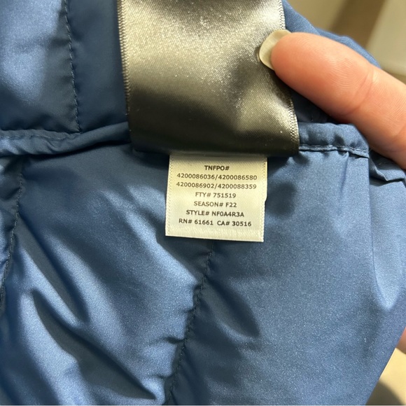 The North Face Women's Aconcagua Jacket Down Zip Coat Shady Blue Sz L